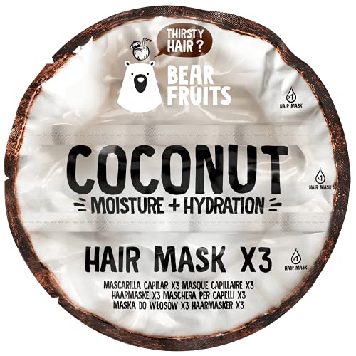 Masque capillaire Bear Fruits nutrition hydratation lait de coco 3x20ml avec charlotte