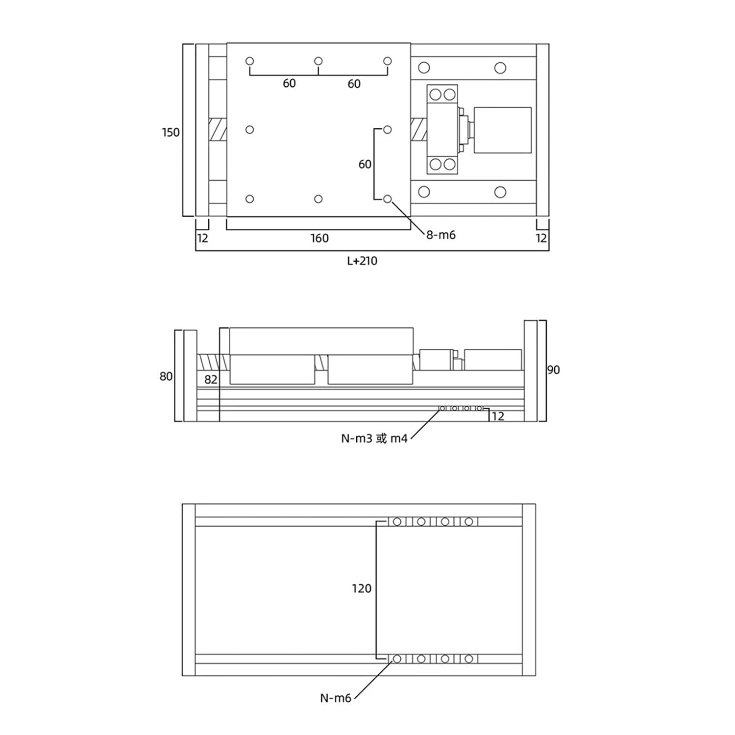 Metal Ball Screw nut KGX150 Heavy Load Precision Workbench Large Load Slide Module Double Linear Rail Ball Screw Linear Motion Rail Actuator(700mm Stroke)
