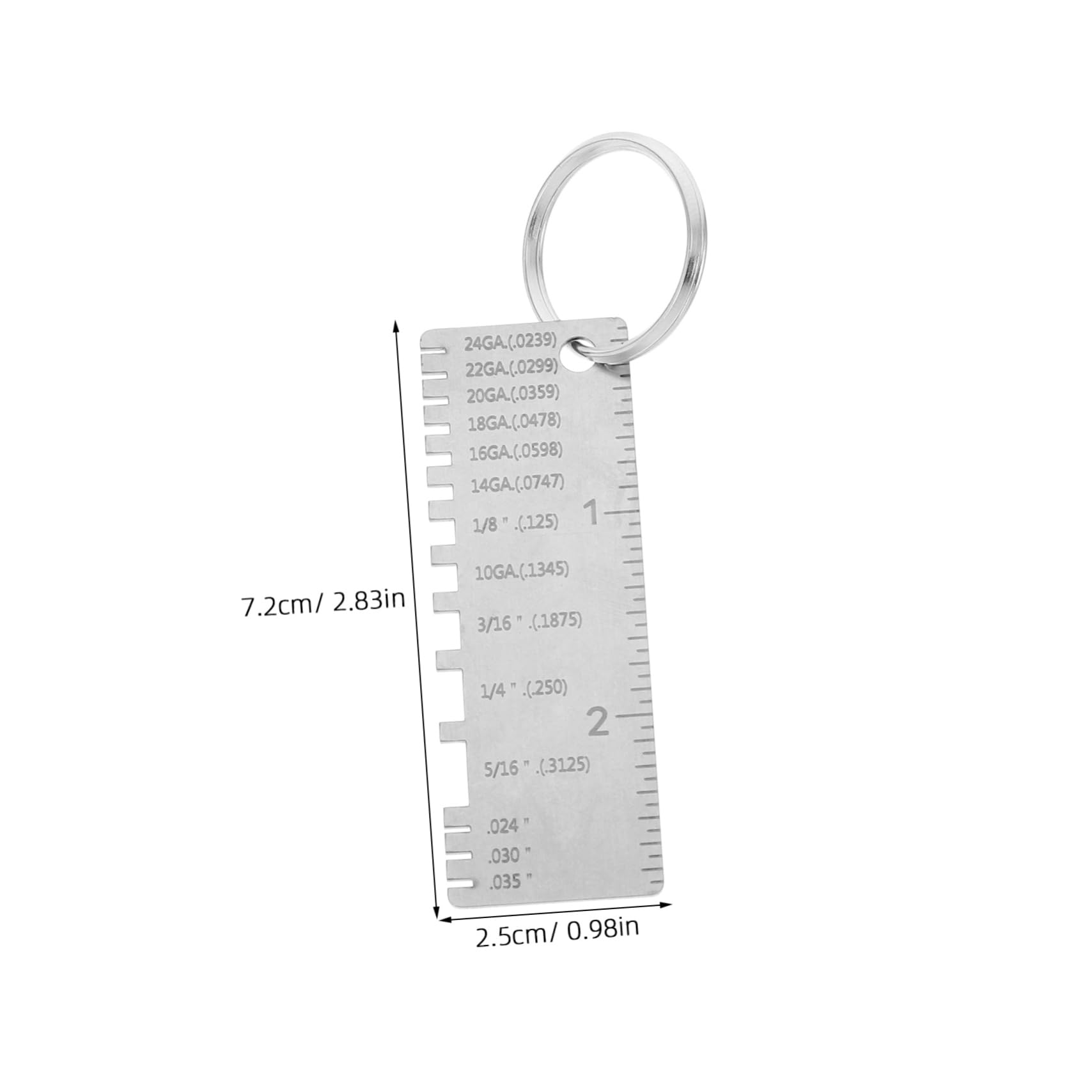 SEWACC Metal Gauge Sheet Thickness Gauge Metal Gauge Tool Stainless Steel Thickness Gauge Wire Thickness Gauge Plated Size Inspection Tool Silver