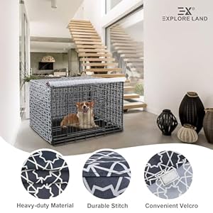 Explore-Land-Pattern-Dog-Crate-Cover-for-30-Inches-Wire-Cage-Heavy-Duty-Polyester-Indoor-Pet-Kennel-Covers-Universal-Fit-for-1-2-3-Doors-Standard-Metal-Crate-Morocco - Cucciolini Doodles   Explore-Land-Pattern-Dog-Crate-Cover-for-30-Inches-Wire-Cage-Heavy-Duty-Polyester-Indoor-Pet-Kennel-Covers-Universal-Fit-for-1-2-3-Doors-Standard-Metal-Crate-Morocco