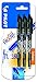 Pilot Frixion - Bolígrafo roller de tinta borrable (3 unidades), color negro