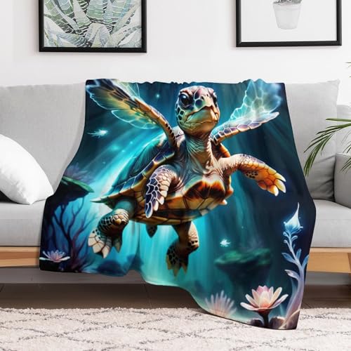 Couvre-lit tortue mignonne et jeté de canapé flannel doux - 3