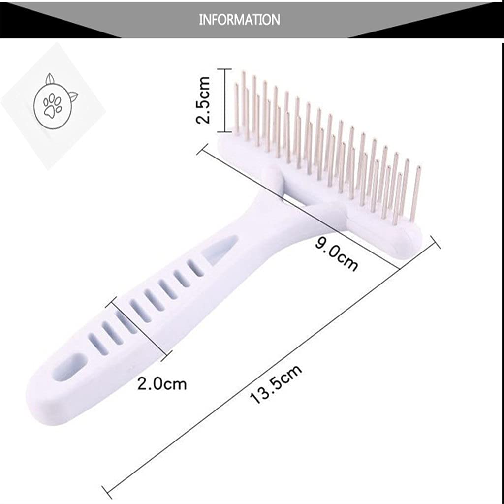 Peine de rastrillo Blanco para Perros, Cepillo para Pelo Corto y Largo, para Quitar Gatos, Cepillo para Perros, Herramientas de Aseo, Suministros para Perros y Mascotas liujiapeng55 (Blanco)