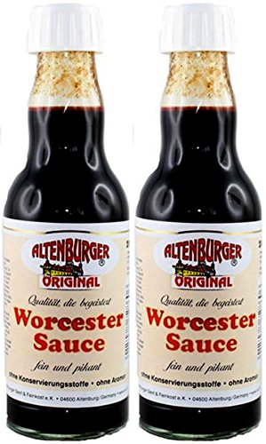 Altenburger Original Worcester Sauce 2x200ml (400ml) in der Glasflasche Worcestershire Sauce glutenfrei laktosefrei vegan ohne Zusatz von Aromen