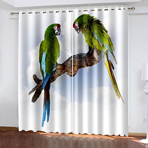 JJDSL Cortinas Opacas para Dormitorio Sala de Estar Patio Loro Blanco 280 x 245 cm Cortinas Opacas de con Aislamiento Térmico para Sala de Estar Oficina Hotel Ventanas con 2 Paneles Cover
