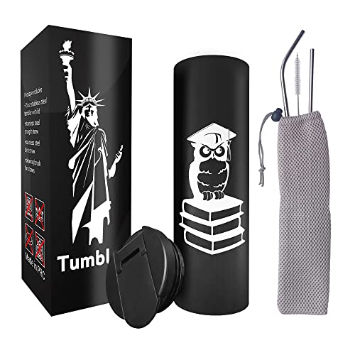 Product Image of the GreenNatureTech Vacuum Insulated Tumbler with Straw and Flip Lid Teacher Christmas Appreciation Gifts Teachers Mug Cup 15oz (For Teacher)