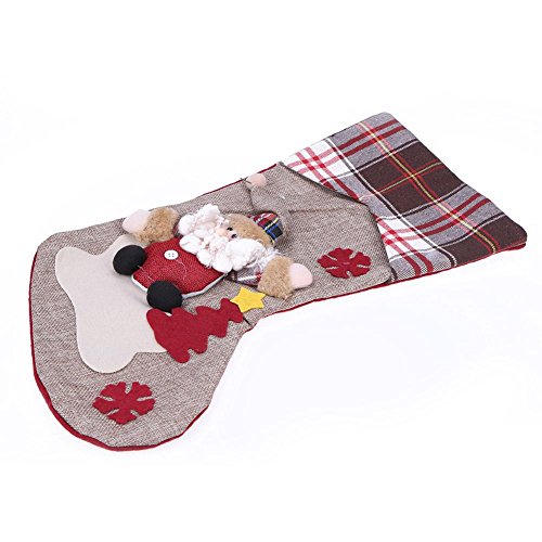 ASUYOERU Decoração de Natal Tamanho Grande Estéreo Presente Doces Meia (Papai Noel)