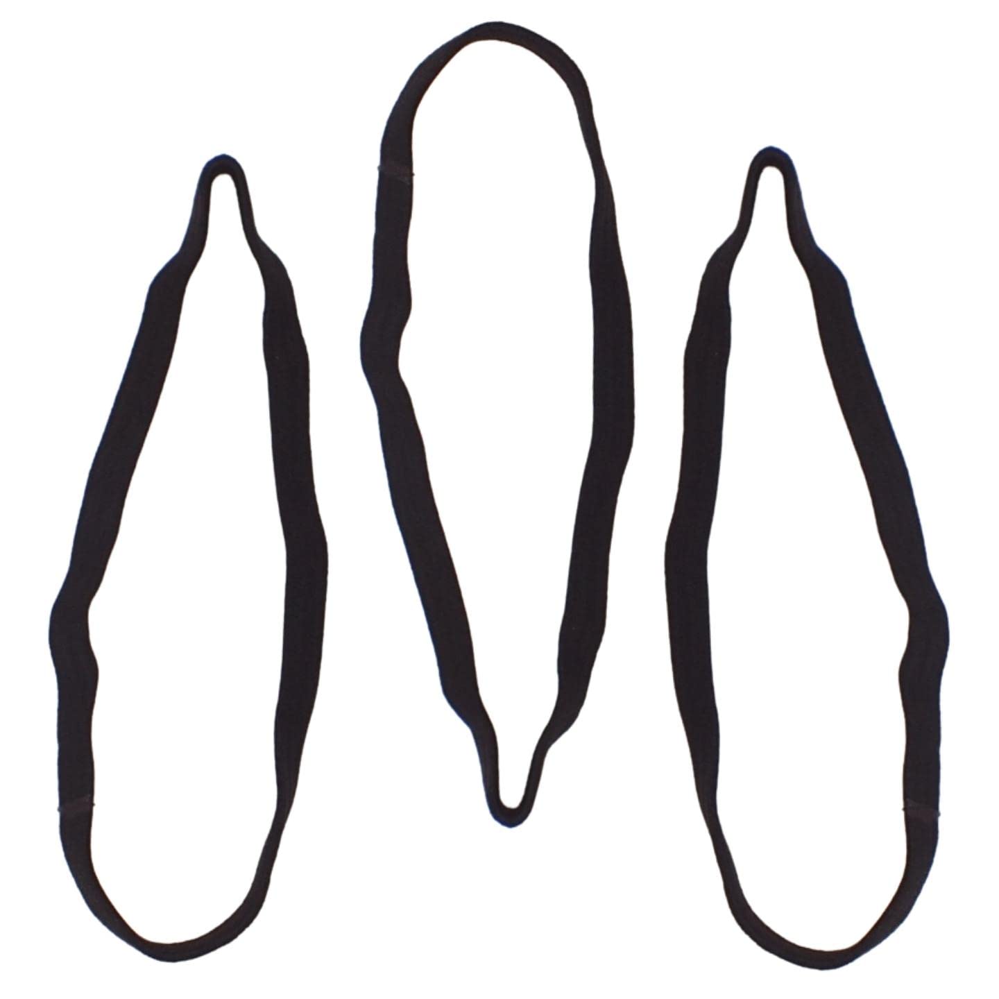 Topkids Accessories 3pcs Black Elasticated Headbands for Women & Girls, School or Work Headband, Headbands Adult Women - Image 2
