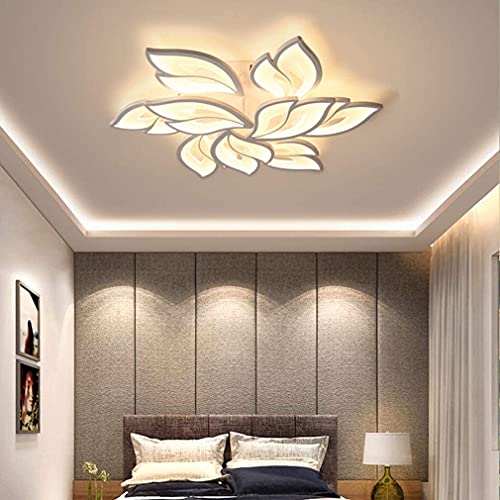 Plafond LED rectangulaire à pétales pour éclairage salon chaleureux