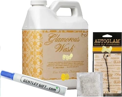 Tyler Detergente de lavandería de un galón, alto mantenimiento, 128 onzas. Paquete con bolsa sachet, bolígrafo quitamanchas Autoglam y Bentley)