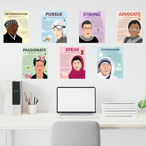 Image of Fiupan Female Inspirational Wall Print - Back to School Month Feminist Encouragement Quotes Poster Unframed Artwork Gifts, Powerful Women Motivational Art Decoration for Girls Women School Office