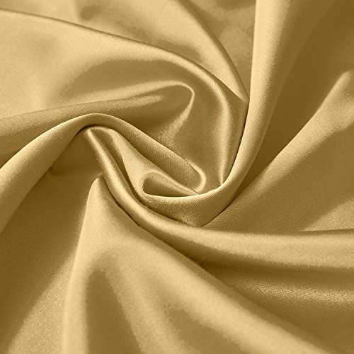 Cololeaf Energy Saving Full Blackout Curtains Thermal Insulated Lined Curtains Bronze Grommet Decorative Faux Silk With Liner Window Draperies For Bedroom , Gold 100" Wx102 L Inch (1 Panel) #TOP6