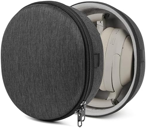 Geekria Shield Headphones Case Compatible with Sony WH-1000XM6, WH-1000XM4, WH-1000XM3, WH-H910N, WH-H900N, Replacement Hard Shell Travel Carrying Bag with Cable Storage (Dark Grey)