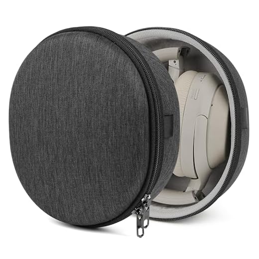 Geekria UltraShell hörlurar fodral kompatibelt med Sony WH-1000XM4, WH-1000XM3, MDR-1000X, WH-H910N fodral, ersättning hårt skal resväska med kabelförvaring (mörkgrå)