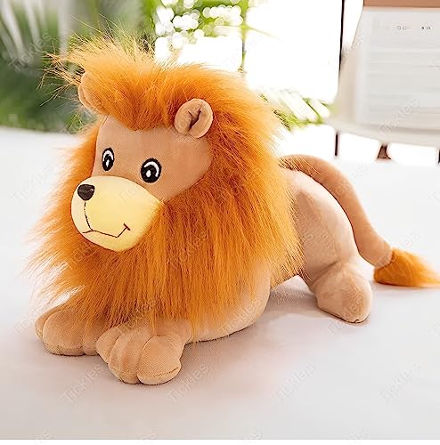 Image of Tickles Sleeping Jungle Lion Jack Soft Stuffed Plush Animal Toy for Kids Boys & Girls Birthday Gifts (Size: 50 cm Color: Brown)