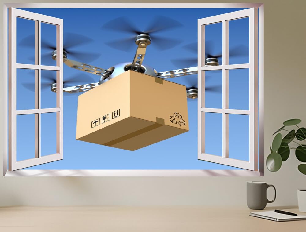 JZZC01015 UAV hexacopter Flight Box| Self-Adhesive Open Window Wall Sticker