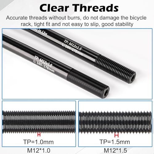 Nuvollo steckachse fahrradanhänger, steckachse Fahrrad Steckachse Einstellbare Schaftlänge Fahrrad steckachse kompatibel mit den meisten Fahrradanhänger kupplungen Steckachsenadapter M12x1.5