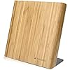 Hanseküche Ceppo portacoltelli - Portacoltelli senza coltelli in legno Tagliere (Acacia Nero Fondo Metallico, Doppio Lato