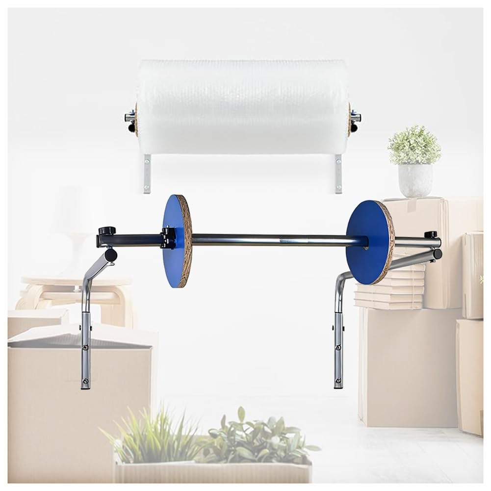 Supporto da parete per dispenser di rotolo di pluriball, rack per imballaggio con pellicola a bolle, supporto per imballaggio a bolle per magazzino, ufficio, sala spedizioni