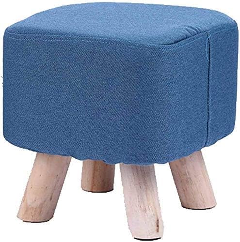 Repose-pieds ottoman violet en tissu et bois massif pour salon
