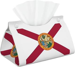 Flag of Florida Print Long Tissue Box, Foldable Decorative Container for Home/Office/Car, Easy Clean