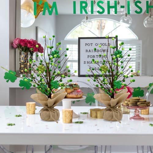 2-Pack-St-Patricks-Day-Trees-Decorations-16inch-Irish-Berry-Shamrock-Tree-Decorations-St-Patricks-Day-Tabletop-Tree-Decor-and-Centerpiece-Ideas 2 Pack St Patricks Day Trees Decorations 16inch Irish Berry Shamrock Tree Decorations St Patricks Day Tabletop Tree Decor and Centerpiece Ideas