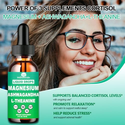 Wellveravida Cortisol Supplement W. Magnesium L Theanine Ksm-66 Ashwagandha Vitamin K2 B6 D 3 Supplement, Liquid Magnesium For Cortisol Reduce Detox Manager, Calm Relaxation & Balanced Hormone, Allergen-Free thumb #3