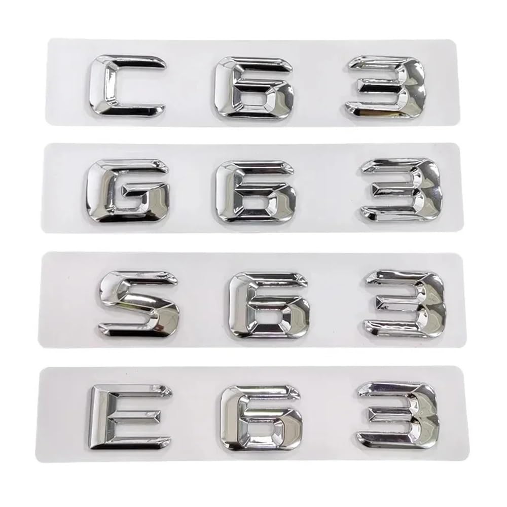 Badge C63 pour Mercedes coffre autocollant emblème 3D chrome AMG W204 W205