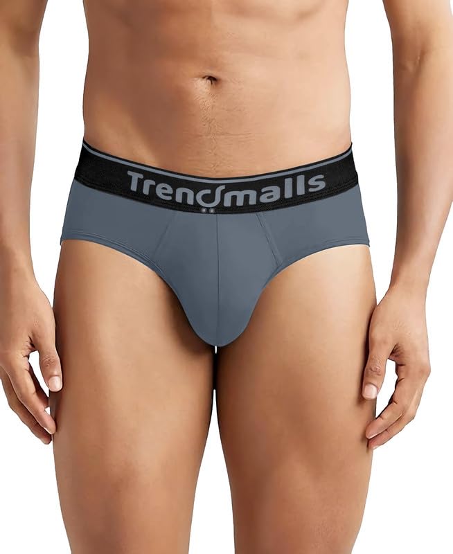 TRENDMALLS Men's Birla Micromodal Regular Fit Solid Men Underwear Briefs with No Marks Waistband