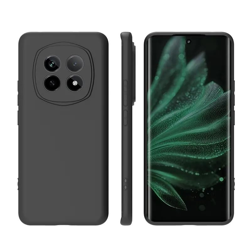 Image of 4 Sides Full Protection Silicon Back Cover Case for Realme P2 Pro 5G (Black)