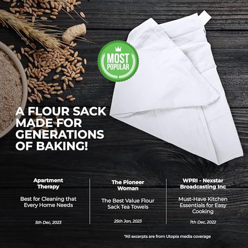 image for Utopia Kitchen White Flour Sack Towels [24 Pack - 28 x 28 Inch] 100% C