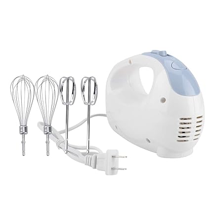 Electric Hand Mixer 5 Speed Adjustable Egg Beater Tool with 4 Whisks for Home Restaurant Baking Use