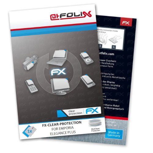 Displayschutz@FoliX atFoliX Lámina Protectora de Pantalla FX-Clear para Emporia Elegance Plus - ¡Protección para la Pantalla Transparente como el Cristal! Máxima Calidad