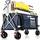 Overmont Faltbar Alle Gelände Bollerwagen - 8,1CM Breite Räder - 150I großes Fassungsvermögen mit Seitentaschen Getränkehalter Verstellbarem Griff - bis 150 kg Tragkraft - für Camping Sport Einkaufen