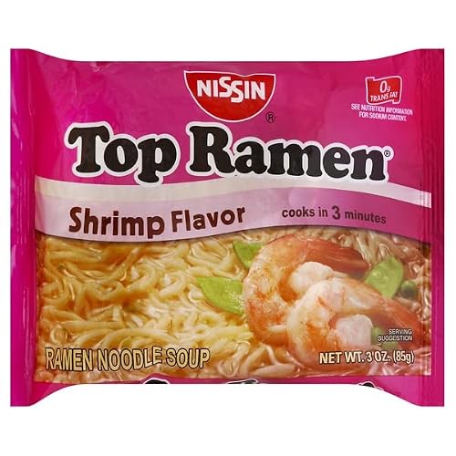 Nissin, Top Ramen Instant Noodle Soup (Shrimp Flavor), 3 Ounce #TOP17