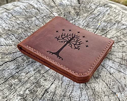 Tree Of Gondor Wallet, Lord Rings Wallet, Gift for Him, Mens Wallet, Handmade Leather Wallet, Hobbit, Mens Gift For Father, Husband Gift, Boyfriend Gift k322