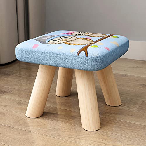 Repose-pieds carrés 26cm motif chien avec assise rembourrée confortable