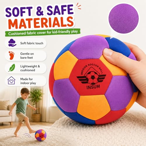 INSUM Silent Indoor Soccer Ball, Size 4 Soft Soccer Ball with Pump by INSUM - Used condition - Image 4