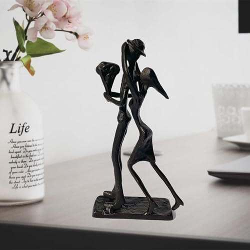 Konjouror Love Surprise Iron Sculpture, Romantic Couple Love Metal Statue, Wedding Anniversary Engagement Valentine’s Day Gift #TOP6