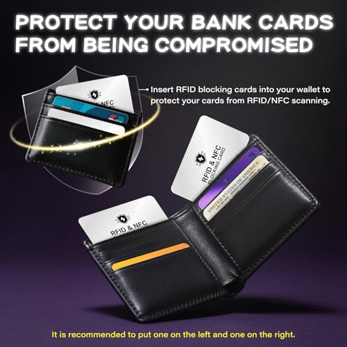 2 Pack RFID Blocking Card, NFC Debit Credit Card Passport Protector, Entire Wallet Protection Blocker Set for Men & Women, Smart Slim Design Perfectly fits in Wallet and Purse-Silver(Silver-2PCS)4