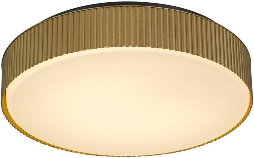 BOWERY HILL Modern Aluminum LED Outdoor Flush Mount, 13-Inch, Sand Black or Brass Finish, Adjustable 5-CCT Dimmable Lighting, Wet Rated, Energy-Efficient Porch or Indoor/Outdoor Light Fixture