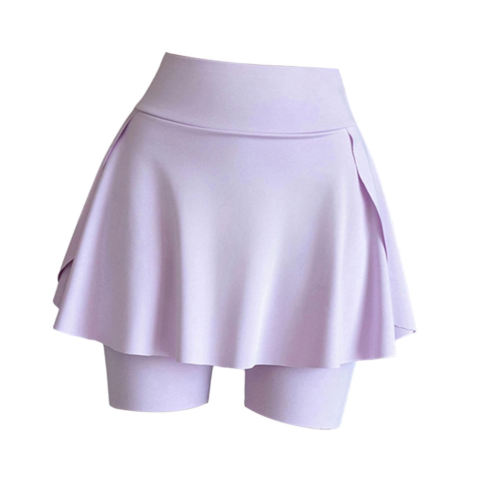 Tennis Skirt with Pockets Gyjm Fitness Soft Beach Women's Pleated Skirt XL Purple|Clothing, Shoes & Accessories