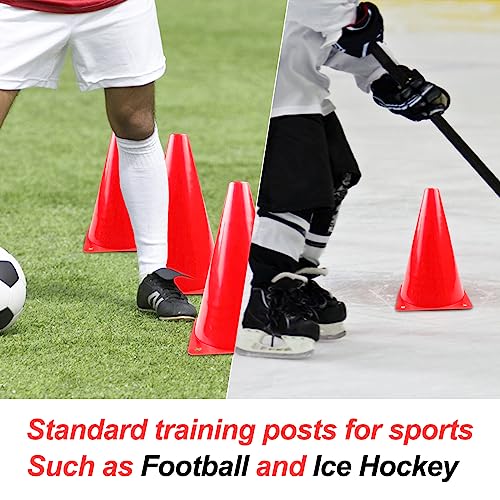 Fousenuk 10 Stück Markierungskegel 18cm, Hütchen Kinder Pylonen, Verkehrshütchen, Multifunktionskegel, Fußballtraining Kegel, Leitkegel, Markierkegel für Fußball, Sport, Reitsport & Hund Training