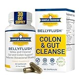 Simple Promise BellyFlush - Gentle Colon & Gut Cleanse Supplement with Milk Thistle & Bentonite Clay - Supports Constipation, Debloat, Digestive Detox & Flushing - 60 Capsules