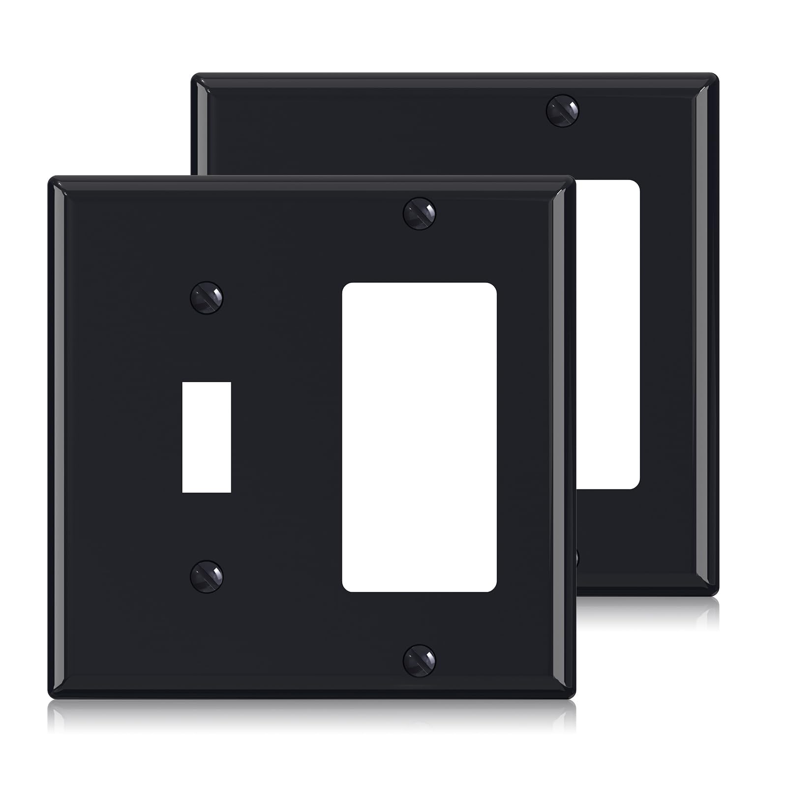 Cache prise triple noir ELEGRP pour masquer les trous de mur des interrupteurs