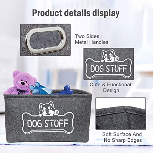 Vumdua Dog Toy Box, Dog Toy Storage Bin with Metal Handles - Collapsible Pet Supplies Storage Basket, Perfect for… - Image 3