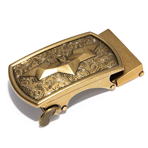 Barry.Wang Ratchet Belt 3 Buckles Gift Set Mens Belts Grain Leather Automatic Buckle 1 3/8" Father's Day Business Wedding3