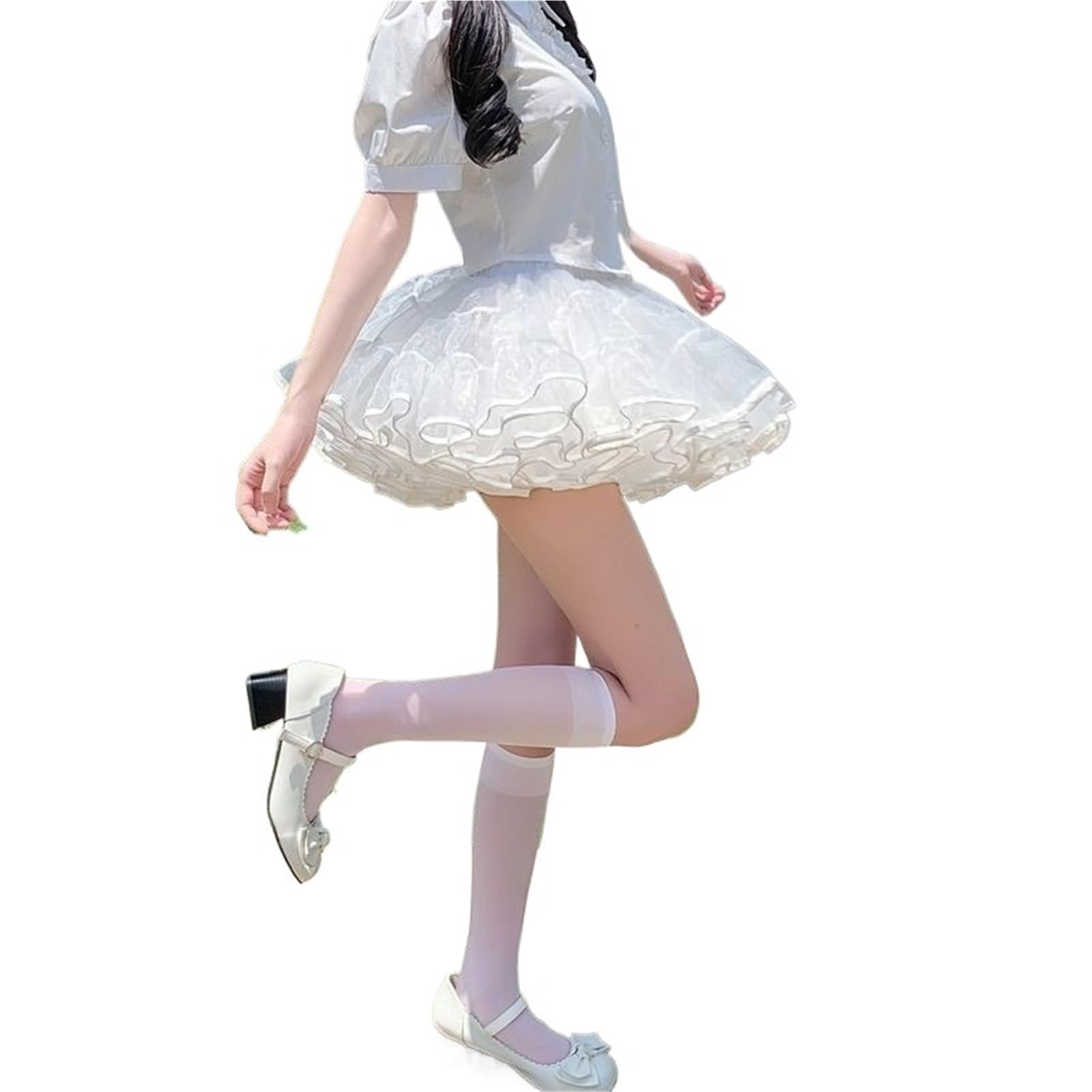 jupon court Sous-jupe Lolita bouffante en Tulle, jupon Tutu for femmes, robe de bal Cosplay Crinoline désossée