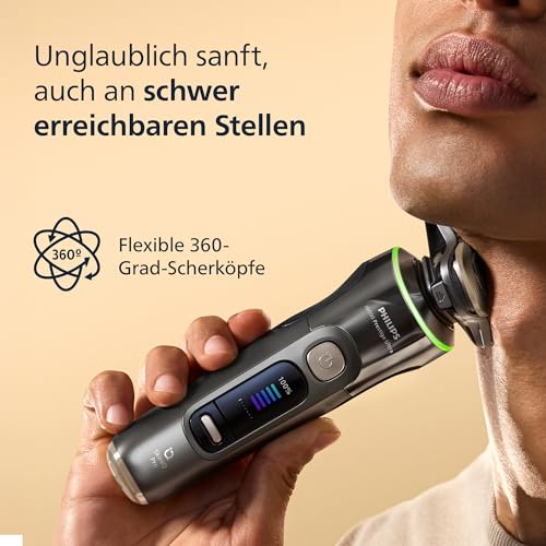 Philips Rasierer i9000 Prestige Ultra, elektrischer Nass- und Trockenrasierer für Herren, dunkelgrau, Druck- und Bewegungssensor… – Ansicht 4