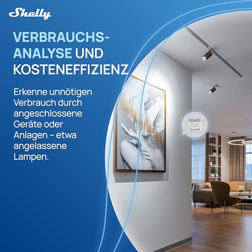 Shelly EM Mini Gen4, WLAN-betriebener Smart-Energiemesser bis zu 16A, Matter, Zigbee, Amperemeter, Voltmeter, Leistungsmessung, Fernsteuerung, Hausautomation, Kein Hub Erforderlich, 1 Stück